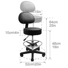 Deluxe Hydraulic Adjustable Swivel Rolling Stool - RSWB&F151/3 - GreenLife-Rolling Stool