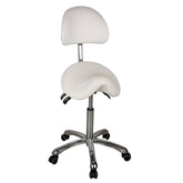 Silverfox Saddle Rolling Stool with Backrest 1025B