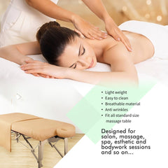 Poly-Cotton 3 Pieces Massage Table Sheet Set - Greenlife Treatment-Massage Table Sheet