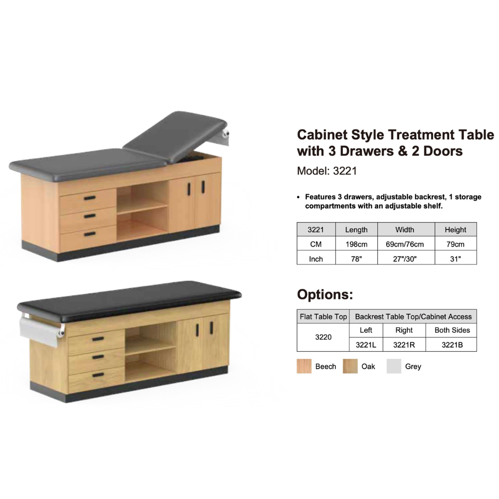 Clinic-3 Series Cabinet Style Treatment Tables