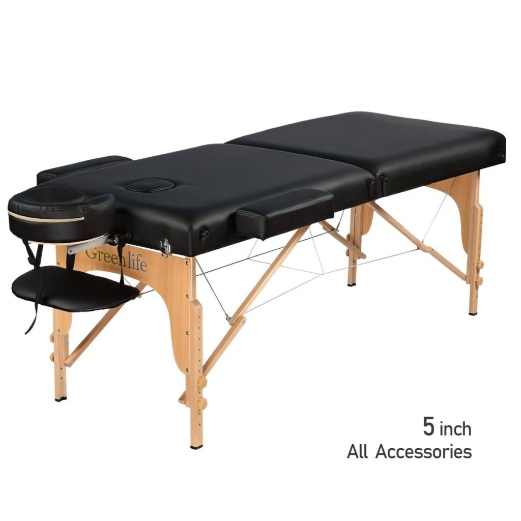 2 - Section 5'' Wooden Portable Massage Table - Super Stable & Durable - GreenLife - Portable Massage Table