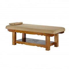 Super Stable Wooden one Piece Stationary Linen Massage SPA Table - ST281 - GreenLife-Stationary Massage Table