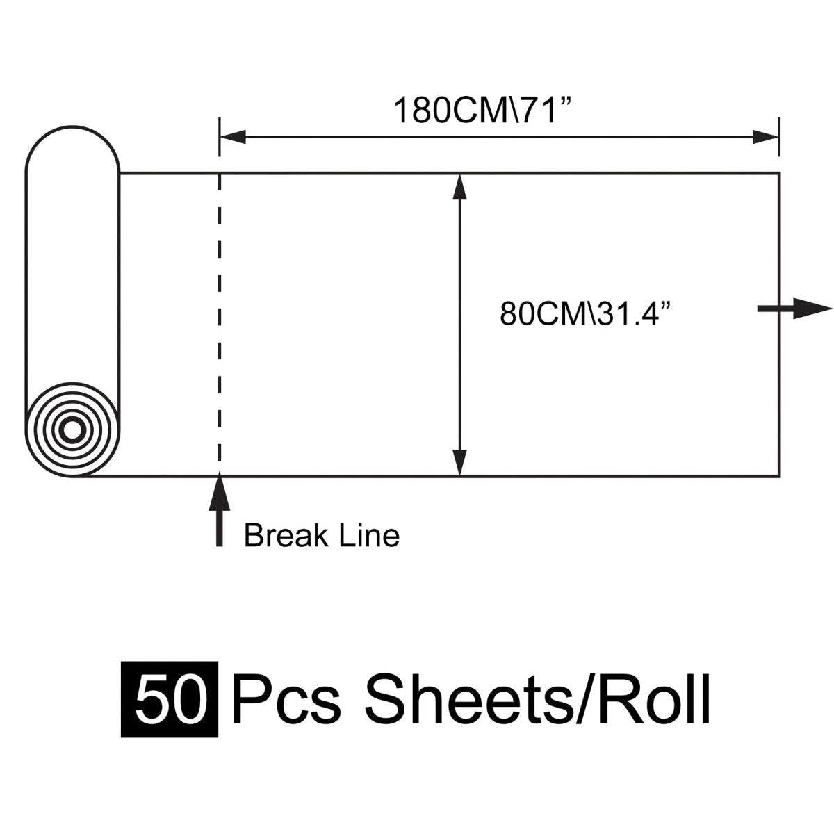 180*80cm Perforated Disposable Non Woven Sheet Roll 50pc - Greenlife Treatment-Disposable Bed Sheet