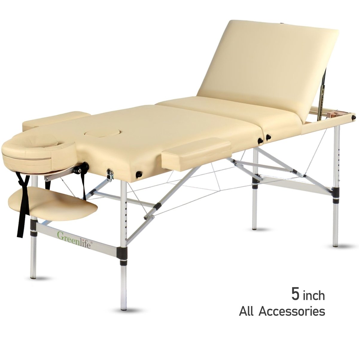 3-Section 5" Aluminum Super Stable Portable Massage Table - MTA132 - Greenlife Treatment-Portable Massage Table