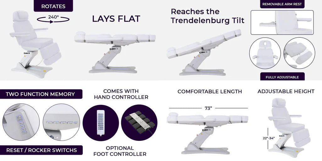 Silverfox Modern Medical Spa Chair 2246BN - GreenLife - Electric Beauty Bed