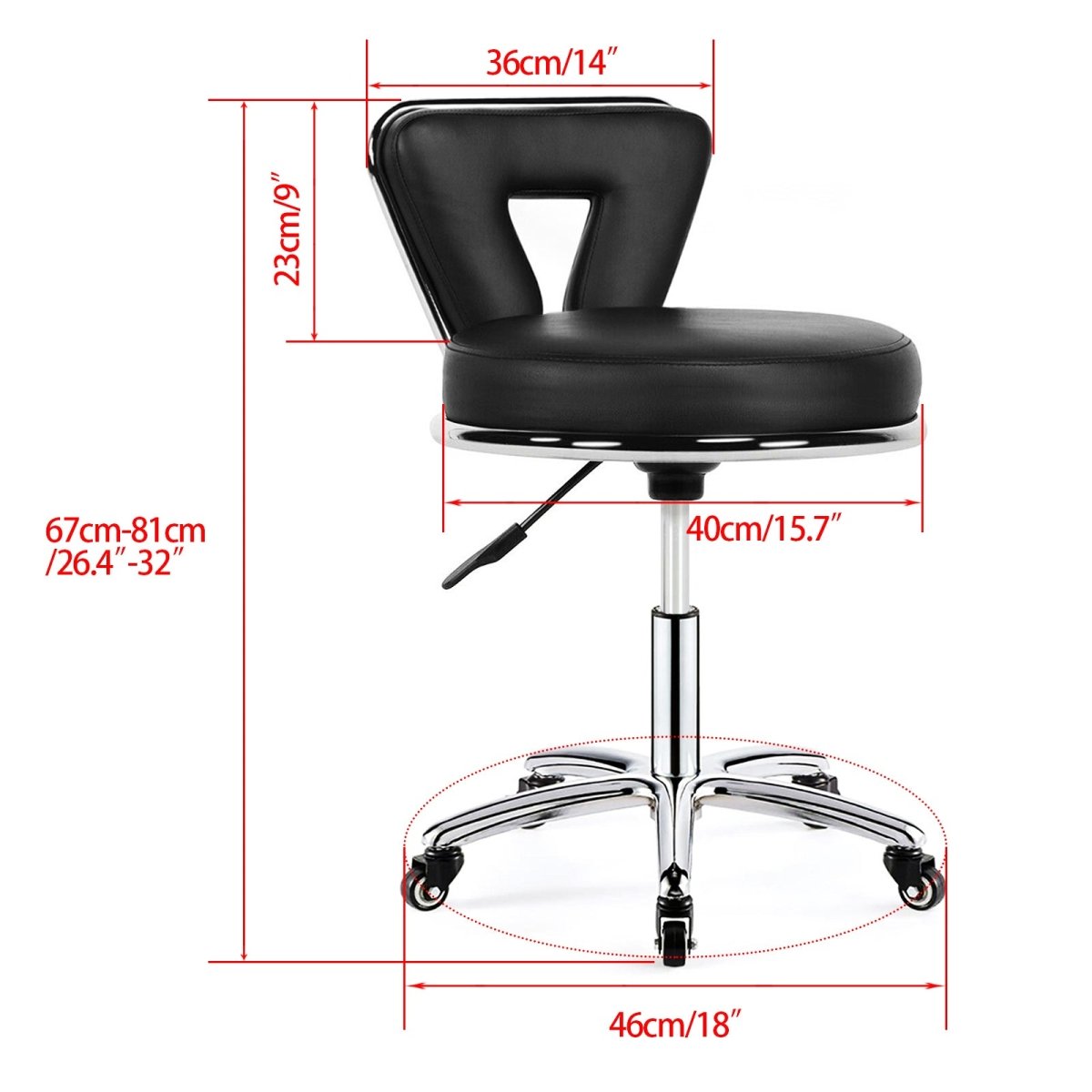 Advance Hydraulic Adjustable Rolling Stool - RSWB471 - Greenlife Treatment-Rolling Stool