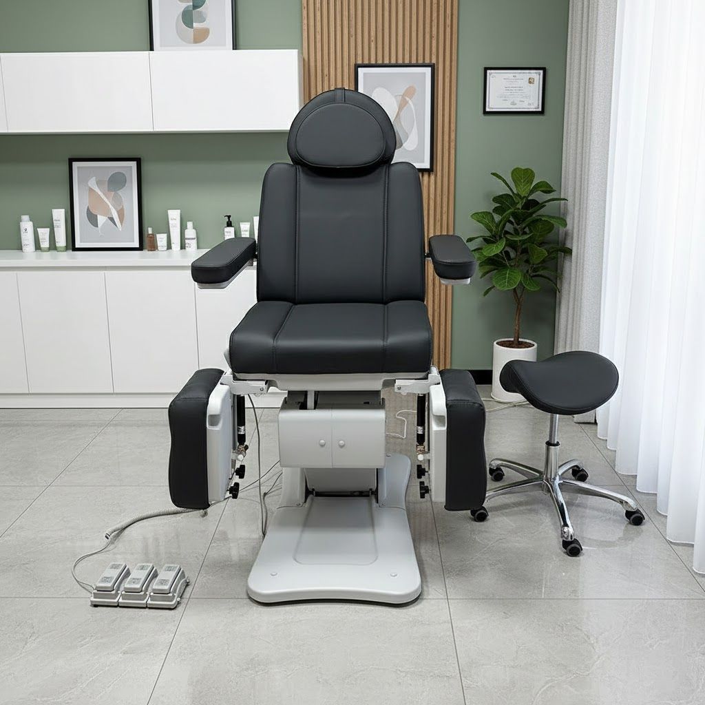 4 Motors Podiatry Chair With Split Legs And Waste Tray C513 - Greenlife - Podiatry Chair
