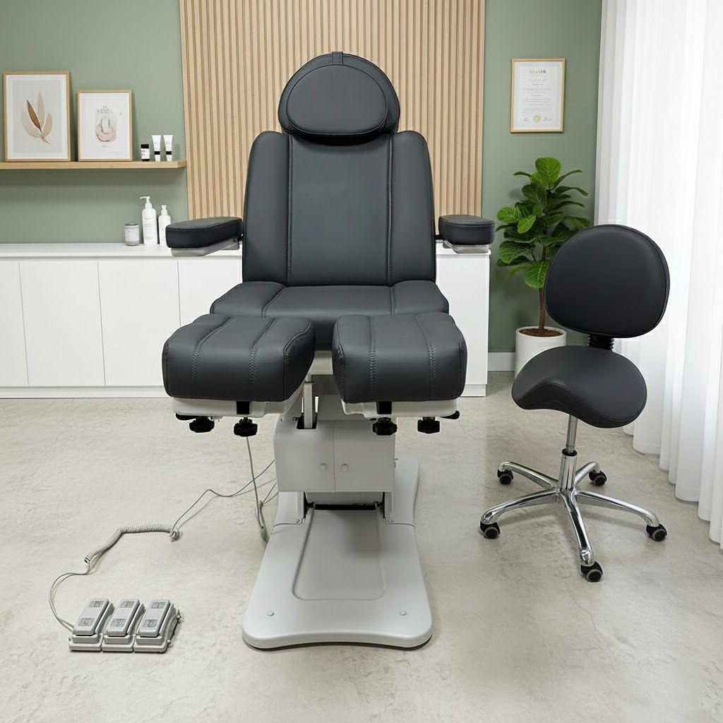 4 Motors Podiatry Chair With Split Legs And Waste Tray C513 - Greenlife - Podiatry Chair