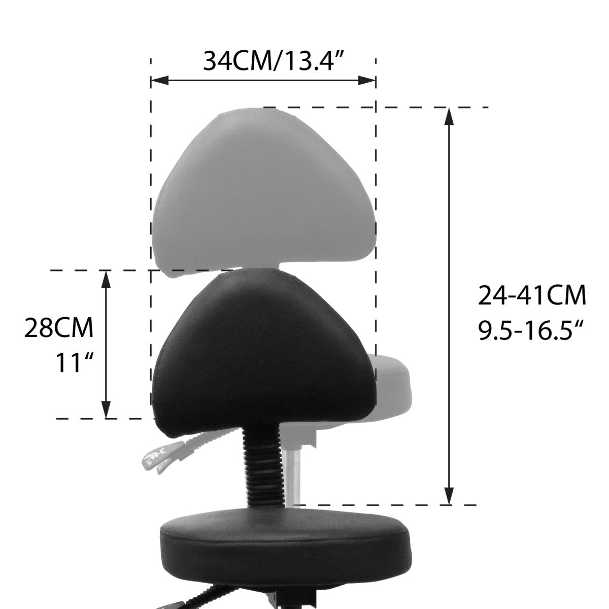 Premium Hydraulic Adjustable Height Rolling Stool - RSWB601/2 - Greenlife Treatment-Rolling Stool