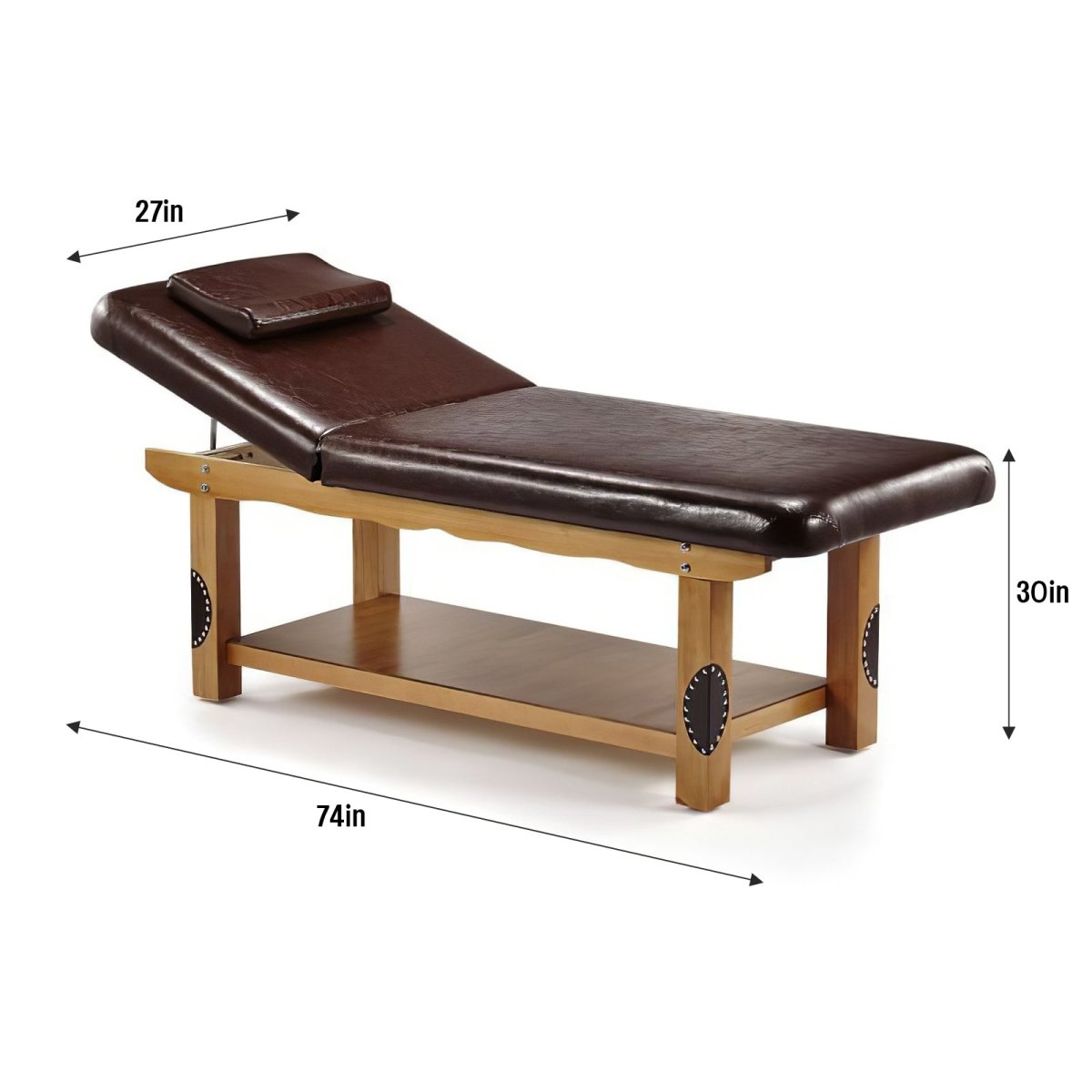 Wooden Reclined Stationary Massage SPA Table - Greenlife Treatment-Stationary Massage Table