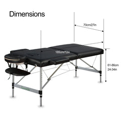 2-Section 5" Aluminum Super Stable Portable Massage Table - MTA122 - Greenlife Treatment-Portable Massage Table