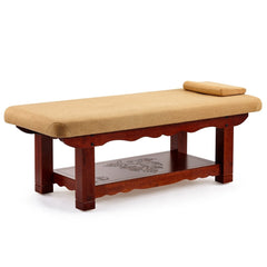 Super Stable Wooden one Piece Stationary Linen Massage SPA Table - ST281 - Greenlife Treatment-Stationary Massage Table