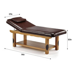 Wooden Reclined Stationary Massage SPA Table - Greenlife Treatment-Stationary Massage Table